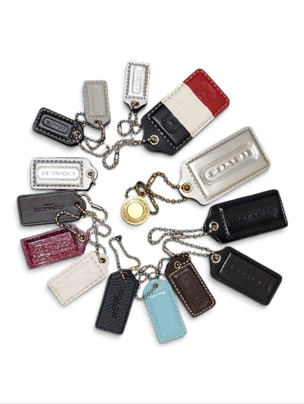 Coach Hangtag Lot Of 15 Assorted Sizes & Colors All Good Condition